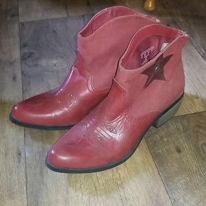 RED ankle boots